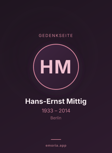 Gedenkportrait von Hans-Ernst Mittig