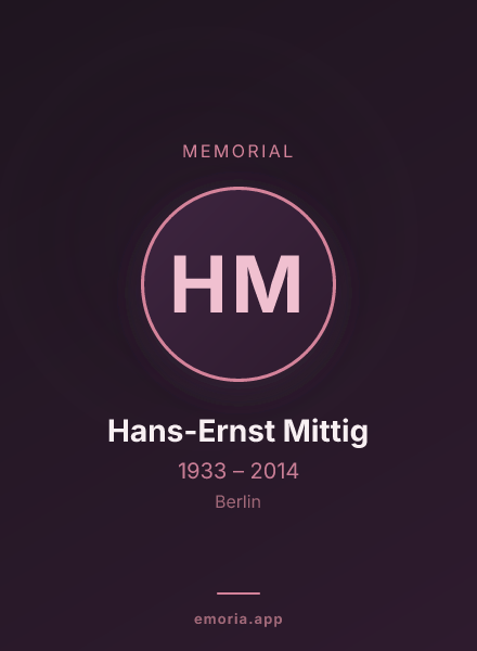 Memorial portrait of Hans-Ernst Mittig