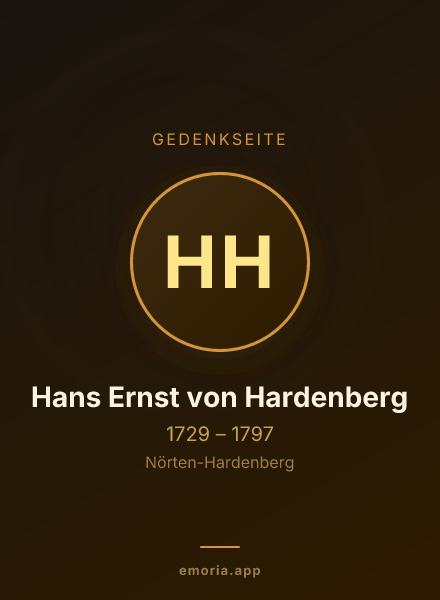 Gedenkportrait von Hans Ernst von Hardenberg