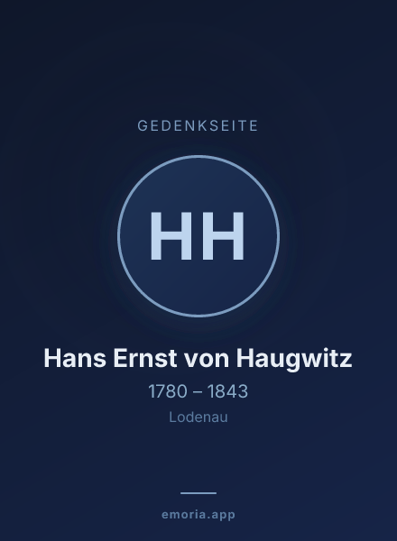 Gedenkportrait von Hans Ernst von Haugwitz