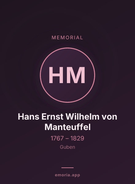 Memorial portrait of Hans Ernst Wilhelm von Manteuffel