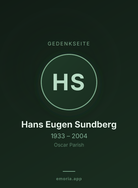 Gedenkportrait von Hans Eugen Sundberg