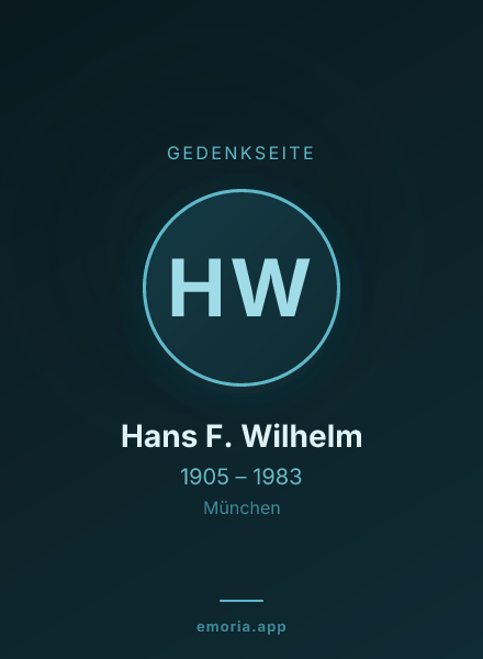 Gedenkportrait von Hans F. Wilhelm