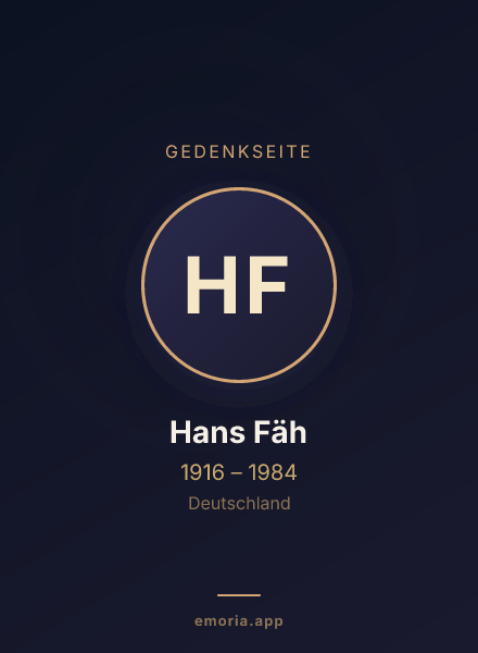 Gedenkportrait von Hans Fäh