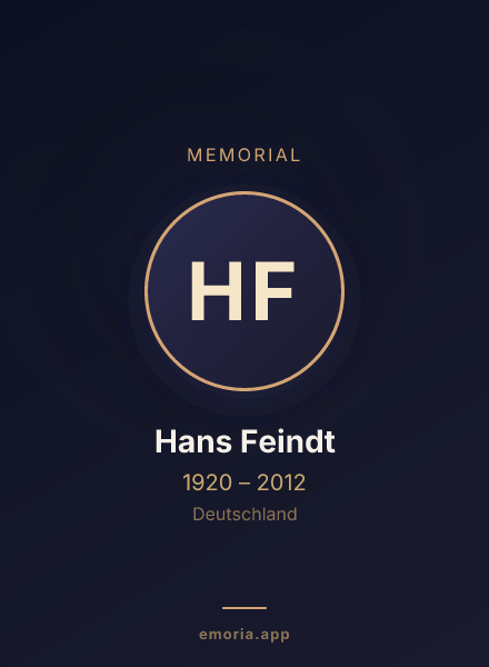 Memorial portrait of Hans Feindt
