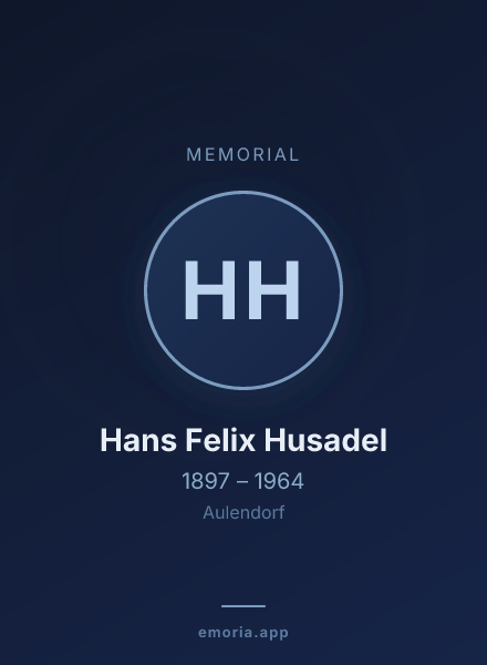 Memorial portrait of Hans Felix Husadel