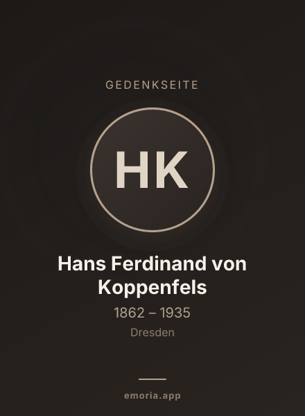 Gedenkportrait von Hans Ferdinand von Koppenfels