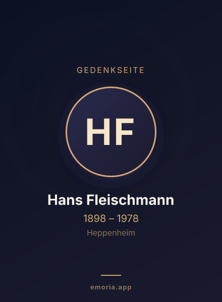 Gedenkportrait von Hans Fleischmann