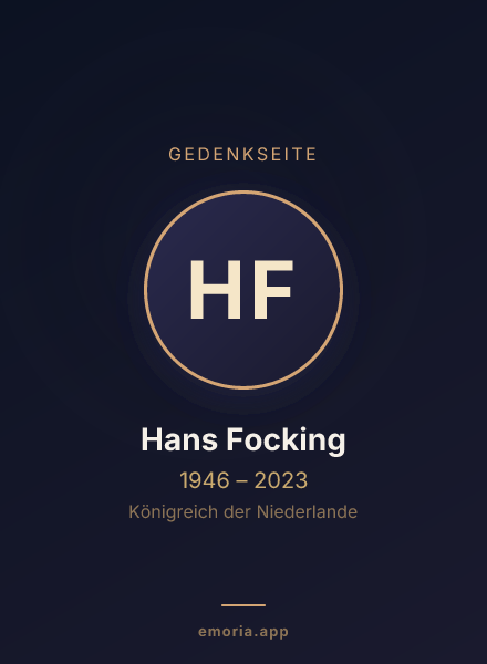 Gedenkportrait von Hans Focking