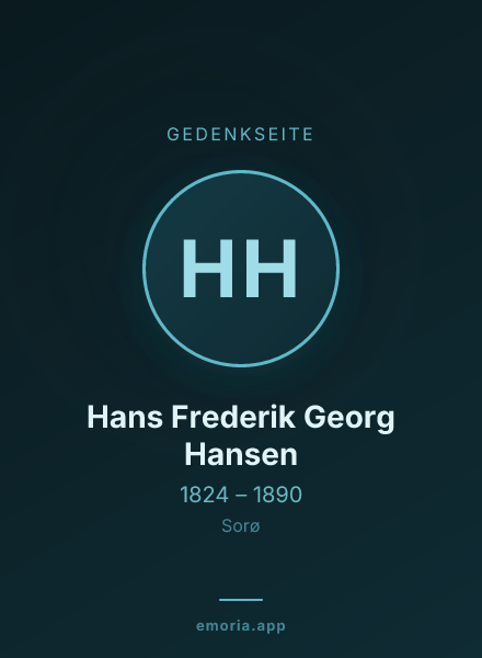 Gedenkportrait von Hans Frederik Georg Hansen