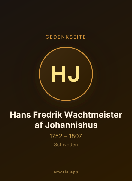 Gedenkportrait von Hans Fredrik Wachtmeister af Johannishus