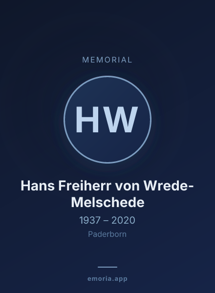 Memorial portrait of Hans Freiherr von Wrede-Melschede