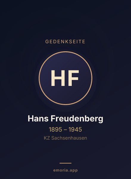 Gedenkportrait von Hans Freudenberg