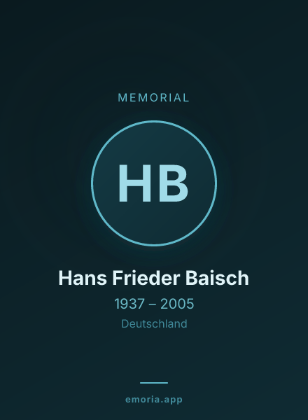 Memorial portrait of Hans Frieder Baisch
