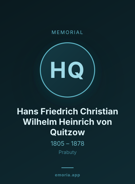 Memorial portrait of Hans Friedrich Christian Wilhelm Heinrich von Quitzow