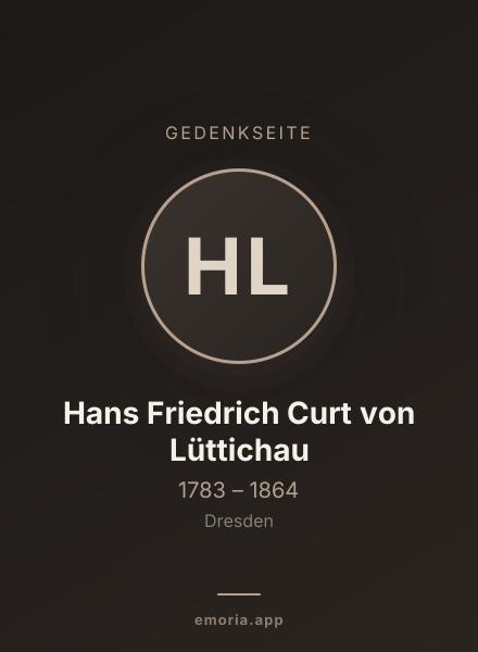 Gedenkportrait von Hans Friedrich Curt von Lüttichau