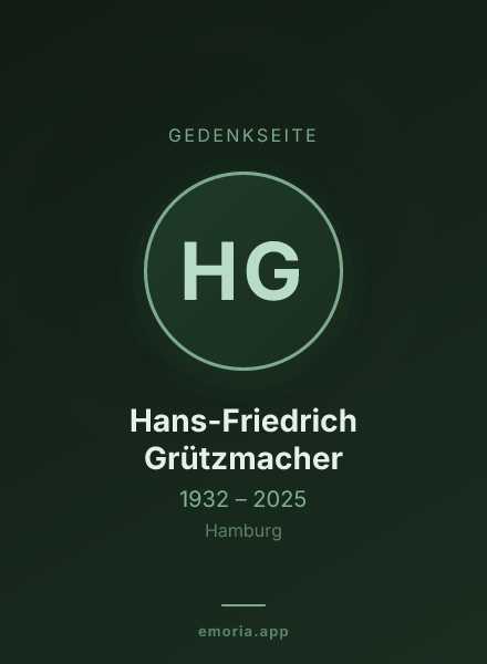 Gedenkportrait von Hans-Friedrich Grützmacher