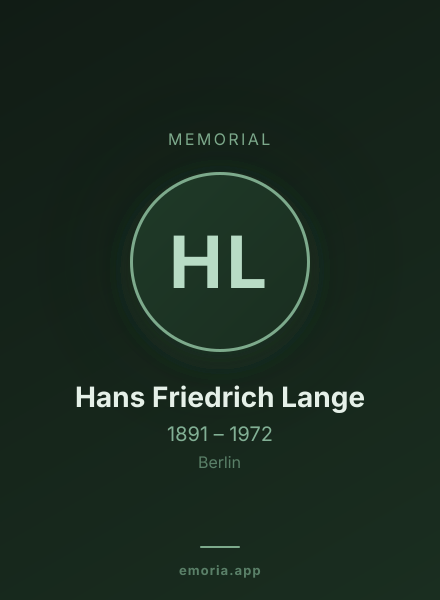 Memorial portrait of Hans Friedrich Lange