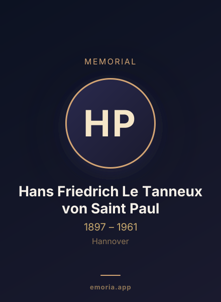 Memorial portrait of Hans Friedrich Le Tanneux von Saint Paul
