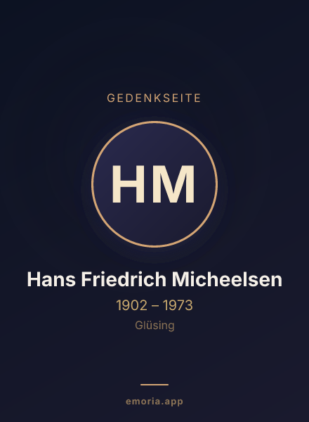 Gedenkportrait von Hans Friedrich Micheelsen