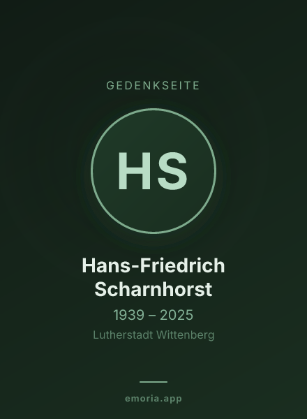 Gedenkportrait von Hans-Friedrich Scharnhorst
