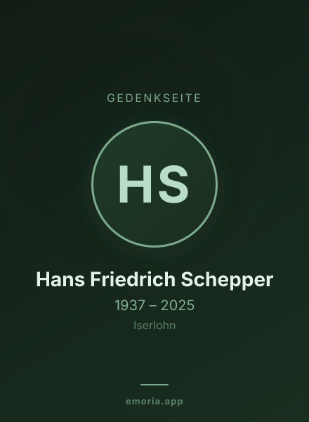 Gedenkportrait von Hans Friedrich Schepper