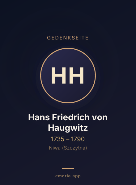 Gedenkportrait von Hans Friedrich von Haugwitz