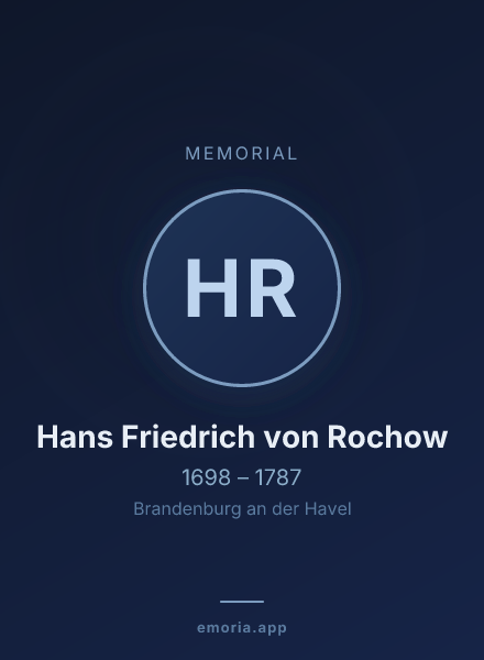 Memorial portrait of Hans Friedrich von Rochow