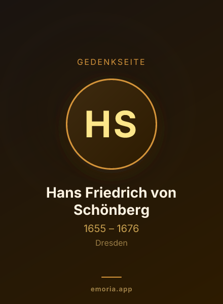 Gedenkportrait von Hans Friedrich von Schönberg