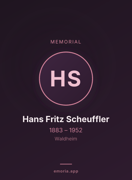 Memorial portrait of Hans Fritz Scheuffler