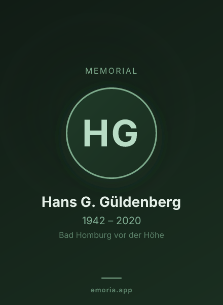 Memorial portrait of Hans G. Güldenberg