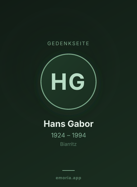 Gedenkportrait von Hans Gabor
