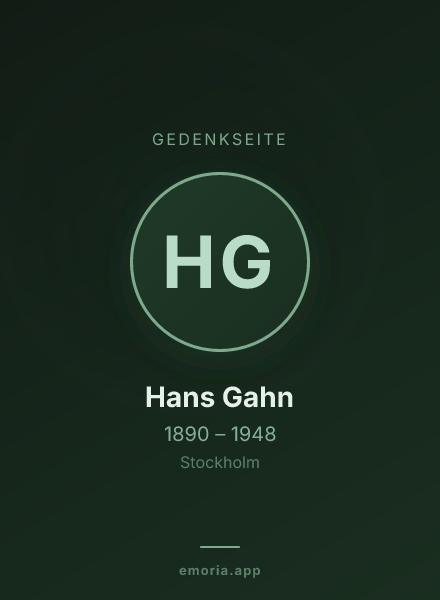 Gedenkportrait von Hans Gahn