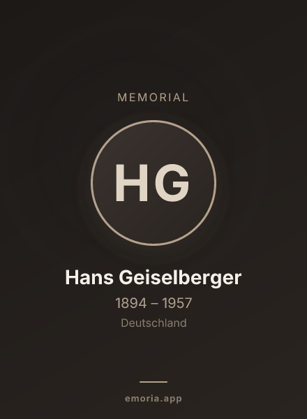 Memorial portrait of Hans Geiselberger