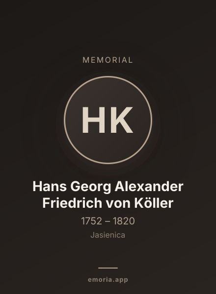 Memorial portrait of Hans Georg Alexander Friedrich von Köller