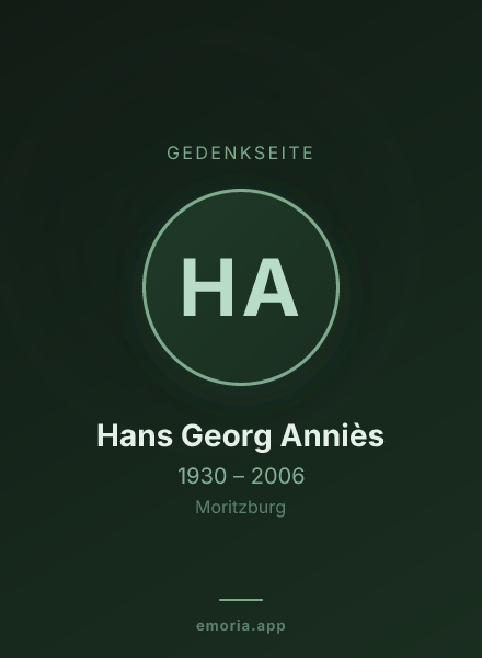 Gedenkportrait von Hans Georg Anniès