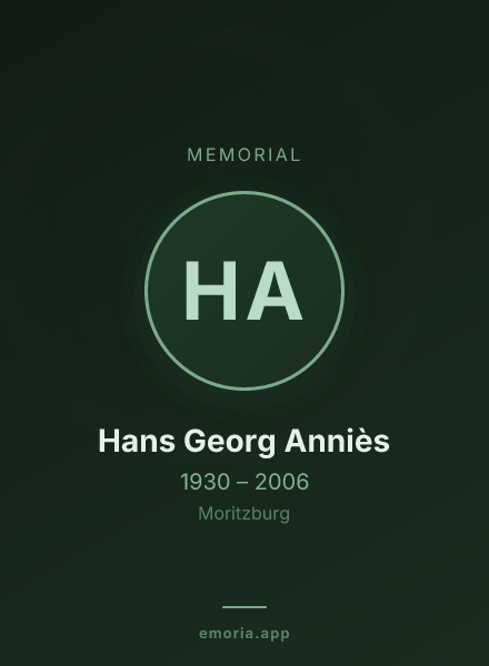Memorial portrait of Hans Georg Anniès