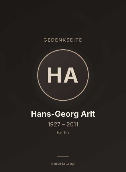 Gedenkportrait von Hans-Georg Arlt