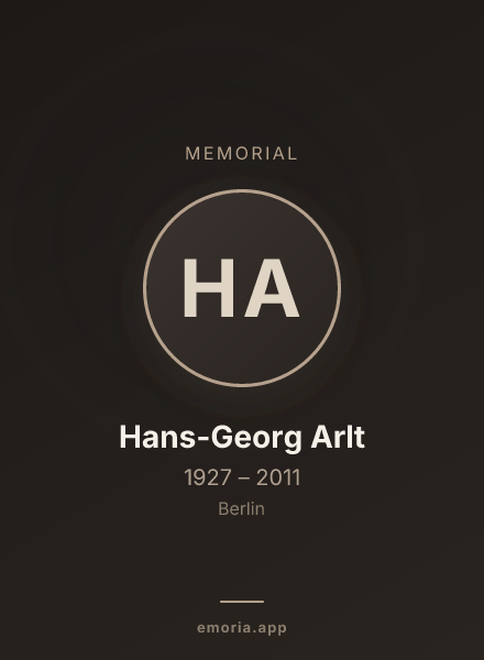 Memorial portrait of Hans-Georg Arlt