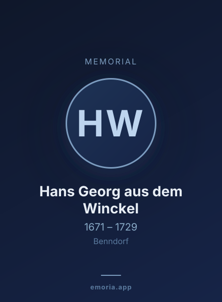 Memorial portrait of Hans Georg aus dem Winckel