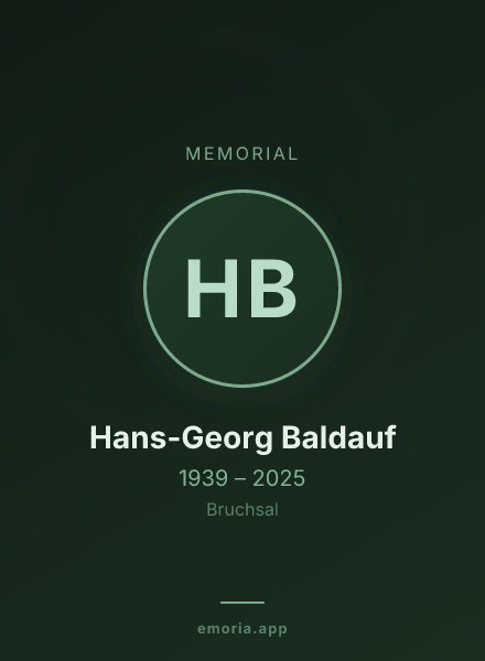 Memorial portrait of Hans-Georg Baldauf