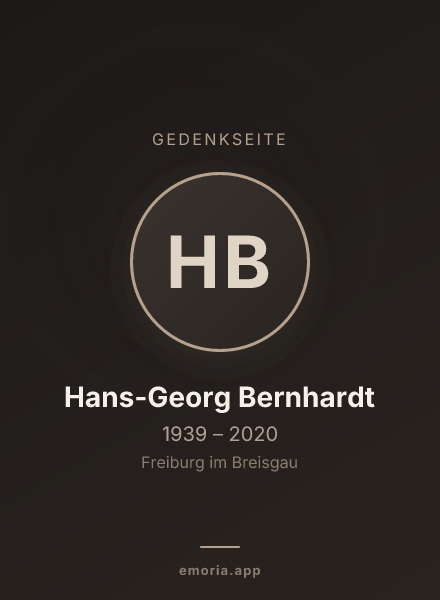 Gedenkportrait von Hans-Georg Bernhardt