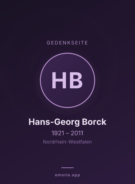 Gedenkportrait von Hans-Georg Borck