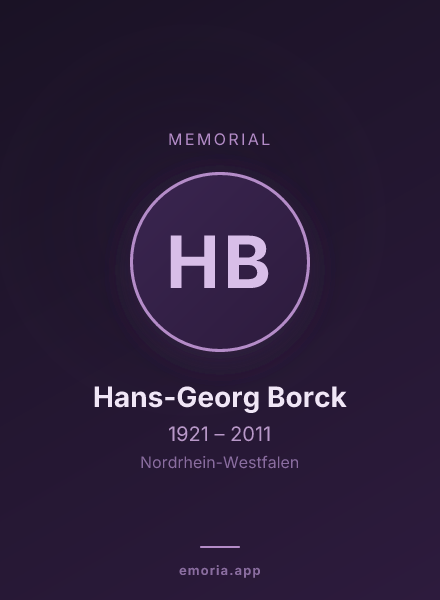 Memorial portrait of Hans-Georg Borck