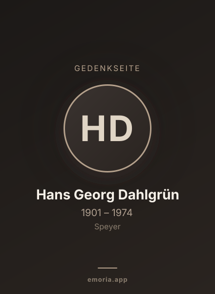 Gedenkportrait von Hans Georg Dahlgrün