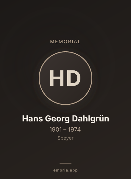 Memorial portrait of Hans Georg Dahlgrün
