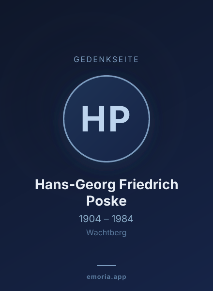 Gedenkportrait von Hans-Georg Friedrich Poske