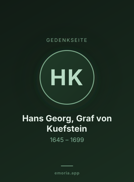Gedenkportrait von Hans Georg, Graf von Kuefstein