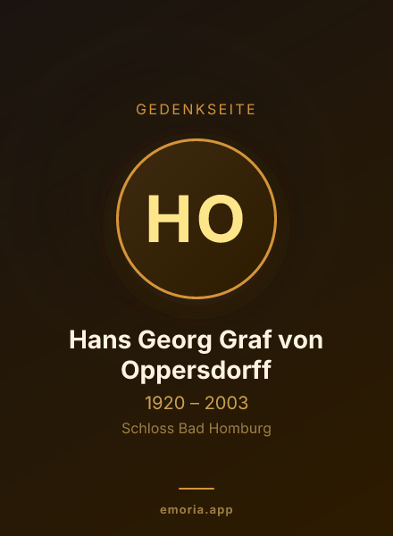 Gedenkportrait von Hans Georg Graf von Oppersdorff