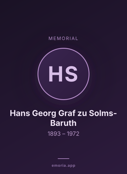 Memorial portrait of Hans Georg Graf zu Solms-Baruth